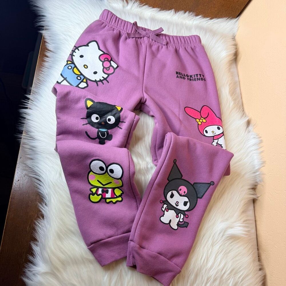 Hello Kitty And Friends Sanrio Faux Sherpa Lined Jogger Sweats Girls Size 12